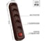 Розеточная колодка, 5 гнезд, с выключателем, бук TDM ELECTRIC SQ1806-0069 4