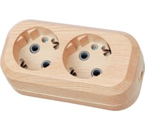 Розеточная колодка, 2 гнезда, сосна TDM ELECTRIC SQ1806-0046