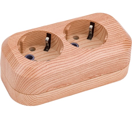 Розеточная колодка, 2 гнезда, сосна TDM ELECTRIC SQ1806-0046