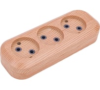Розеточная колодка, 3 гнезда, сосна TDM ELECTRIC SQ1806-0047