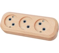 Розеточная колодка, 3 гнезда, сосна TDM ELECTRIC SQ1806-0047