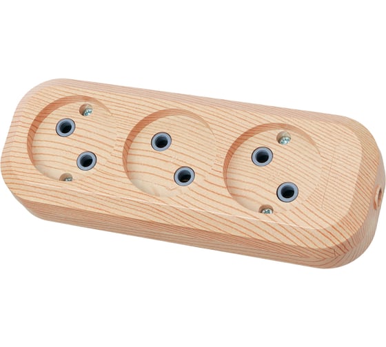 Розеточная колодка, 3 гнезда, сосна TDM ELECTRIC SQ1806-0047