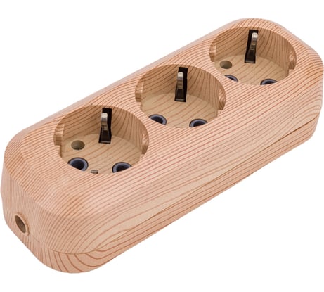 Розеточная колодка, 3 гнезда, сосна TDM ELECTRIC SQ1806-0048