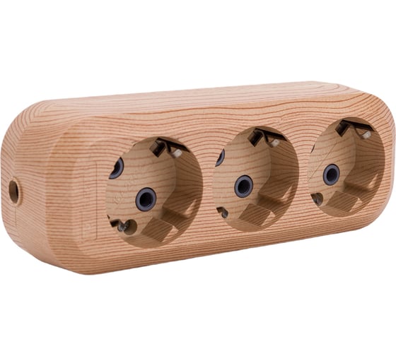 Розеточная колодка, 3 гнезда, сосна TDM ELECTRIC SQ1806-0048