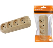 Розеточная колодка, 4 гнезда, сосна TDM ELECTRIC SQ1806-0050