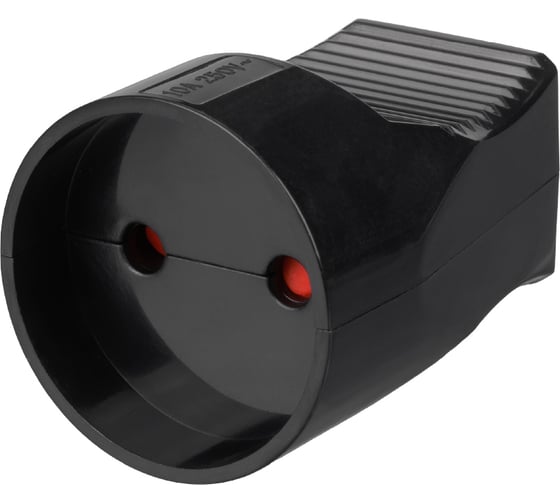 Розетка штепсельная, кабельная без заземления 10А, чёрная TDM ELECTRIC SQ1806-0030