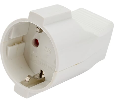 Розетка штепсельная, кабельная с заземлением 10А, белая TDM ELECTRIC SQ1806-0031