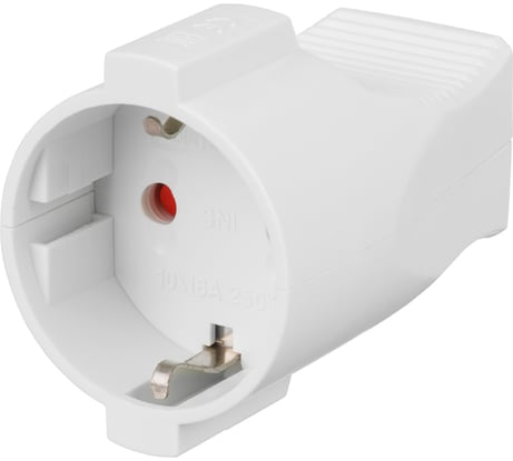 Розетка штепсельная, кабельная с заземлением 10А, белая TDM ELECTRIC SQ1806-0031