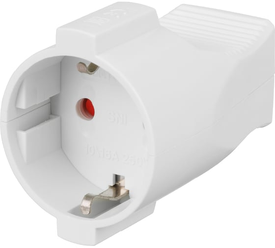 Розетка штепсельная, кабельная с заземлением 10А, белая TDM ELECTRIC SQ1806-0031