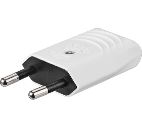 Вилка электрическая без заземления белая 10А 250В (евроВилка электрическаяCEE 7/16) прямой вывод проводника TDM ELECTRIC SQ1806-0089