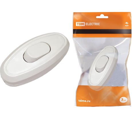 Выключатель на шнур TDM ELECTRIC 6А 250В белый SQ1806-0021