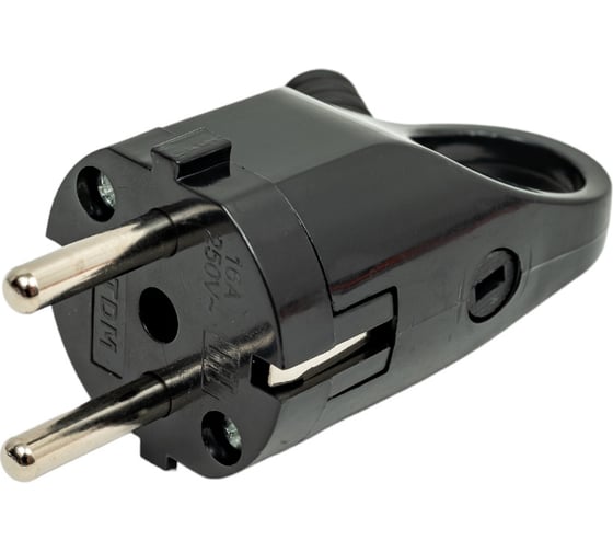 Угловая вилка с ушком, черная TDM ELECTRIC SQ1806-0006