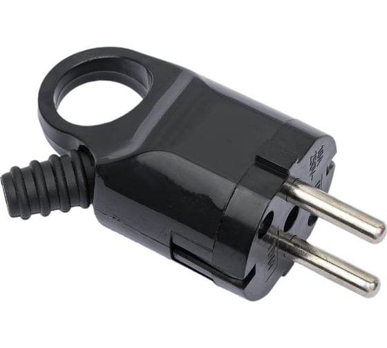 Угловая вилка с ушком, черная TDM ELECTRIC SQ1806-0006