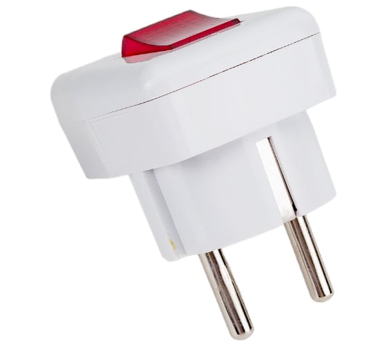 Угловая вилкаTDM ELECTRIC с/з, с выключателем, белая 16А 250В SQ1806-0009