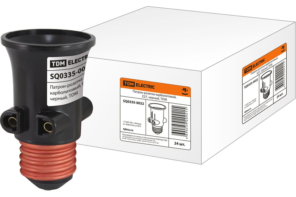 Карболитовый патрон-розетка Е27, черный TDM SQ0335-0022 - выгодная цена ...
