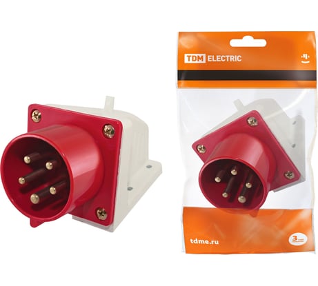 Вилка TDM ELECTRIC 515 стационарная 16А 380В IP44 SQ0605-0013