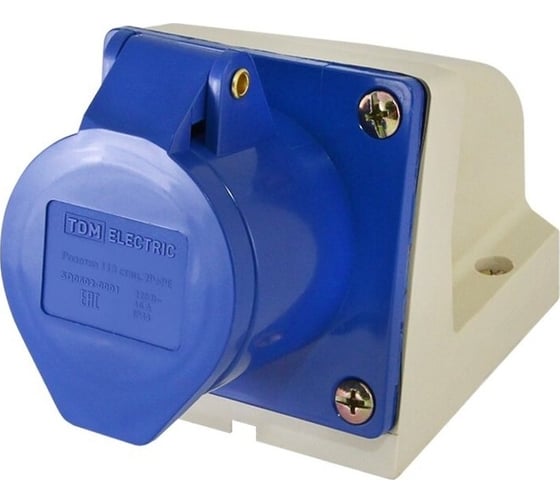 Стационарная розетка 123 TDM 2Р+РЕ 32А 220В IP44 SQ0602-0004