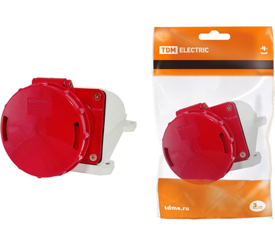 Стационарная розетка 145 TDM ELECTRIC 3Р+РЕ+N 125А 380В IP54 SQ0602-0009