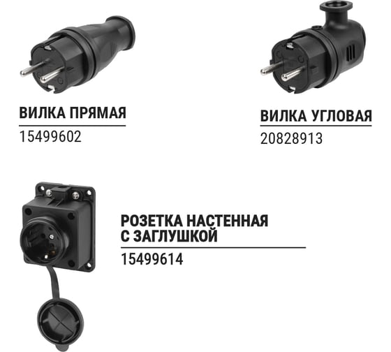 Розетка TDM ELECTRIC переносная с заглушкой каучук 2Р+РЕ 16А 250В IP44 SQ0612-0002