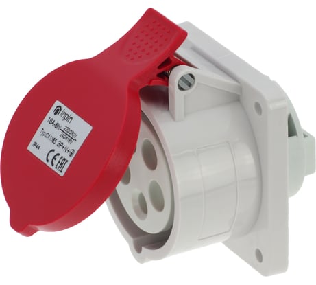 Встраиваемая розетка INPIN 16A/400V/3P+N+E/IP44, фланец 75x75 CA1385