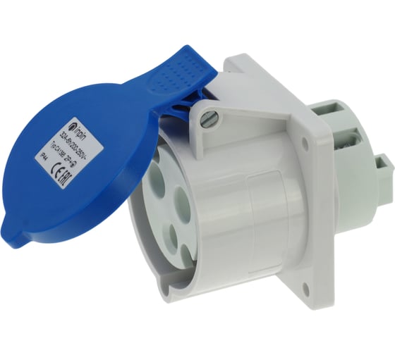 Встраиваемая розетка INPIN 32A/230V/1P+N+E/IP44, фланец 75x75 CA1395 1