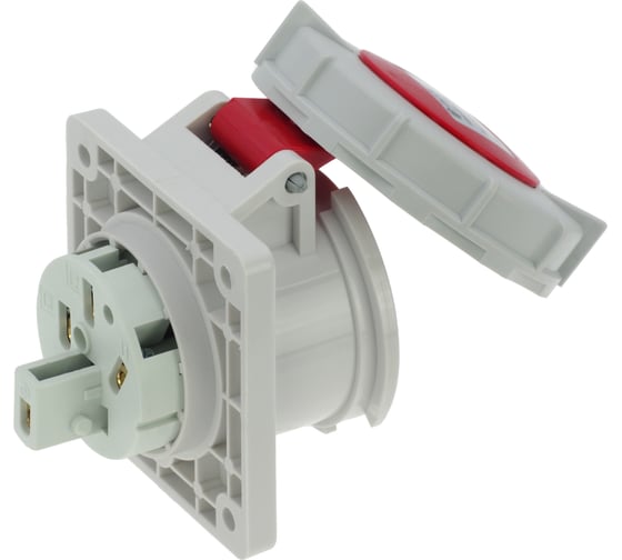 Встраиваемая розетка INPIN 16A/400V/3P+E/IP67, фланец 75x75 CA222