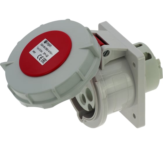 Встраиваемая розетка INPIN 32A/400V/3P+E/IP67, фланец 75x85 CA234 1