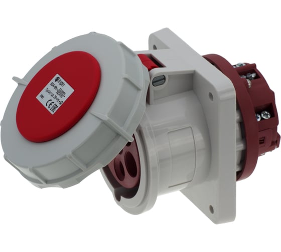 Встраиваемая розетка INPIN 63A/400V/3P+N+E/IP67, фланец 100x107 CA1128 1
