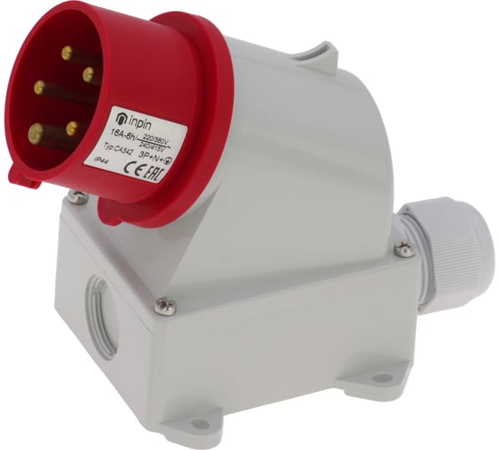 Настенная вилка INPIN 16A/400V/3P+N+E/IP44 CA342 1