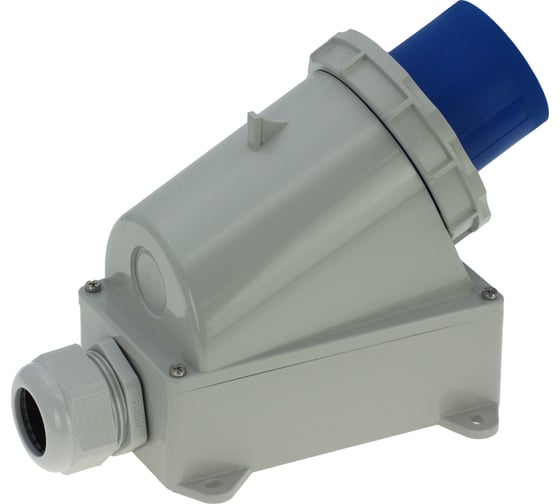 Настенная вилка INPIN 63A/230V/1P+N+E/IP67 CA1107