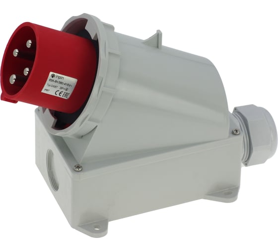 Настенная вилка INPIN 63A/400V/3P+E/IP67 CA357