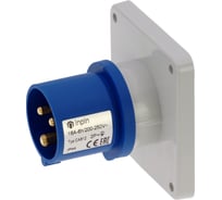 Встраиваемая вилка INPIN 16A/230V/1P+N+E/IP44, фланец 86x86 CA812