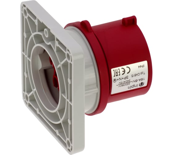Встраиваемая вилка INPIN 16A/400V/3P+N+E/IP44, фланец 86x86 CA815