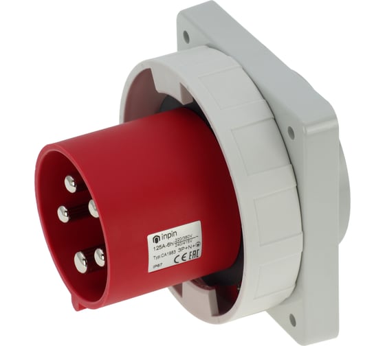 Встраиваемая вилка INPIN 125A/400V/3P+N+E/IP67, фланец 130x130 CA1983 1