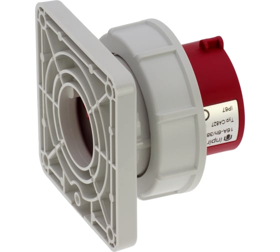 Встраиваемая вилка INPIN 16A/400V/3P+E/IP67, фланец 86x86 CA827