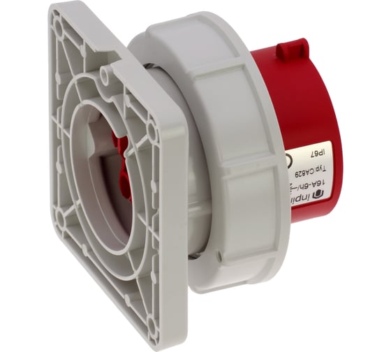 Встраиваемая вилка INPIN 16A/400V/3P+N+E/IP67, фланец 86x86 CA829