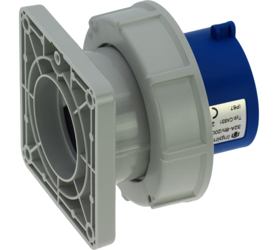 Встраиваемая вилка INPIN 32A/230V/1P+N+E/IP67, фланец 86x86 CA831