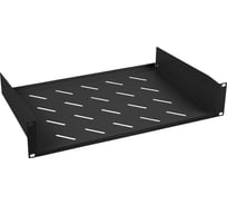 Перфорированная консольная полка Cabeus 19" 2U глубина 315 мм, цвет черный SH-J017-2U-315-BK