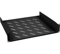 Перфорированная консольная полка Cabeus 19" 2U глубина 400 мм, цвет черный SH-J017-2U-400-BK