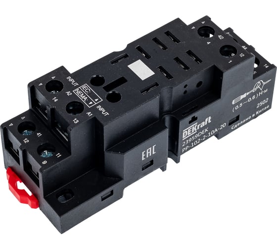 Разъем для крепления на DIN-рейку DEKraft РР-102, 2 конт., 10 А, IP20 23959DEK
