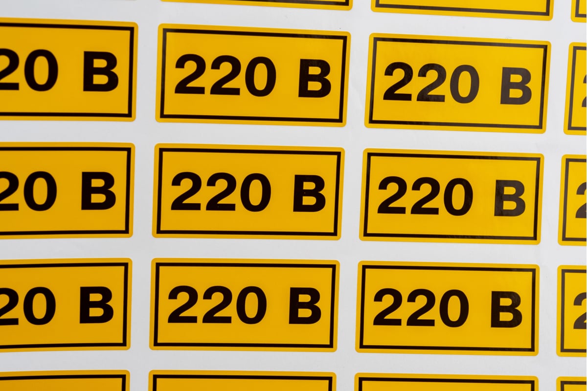 Наклейка 220В EKF 20x40мм 100 шт PROxima an-2-18 - выгодная цена ...