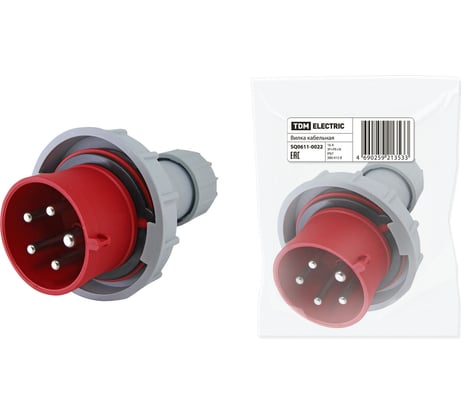 Кабельная вилка TDM ELECTRIC IP67 16А 3Р+РЕ+N 380В SQ0611-0022