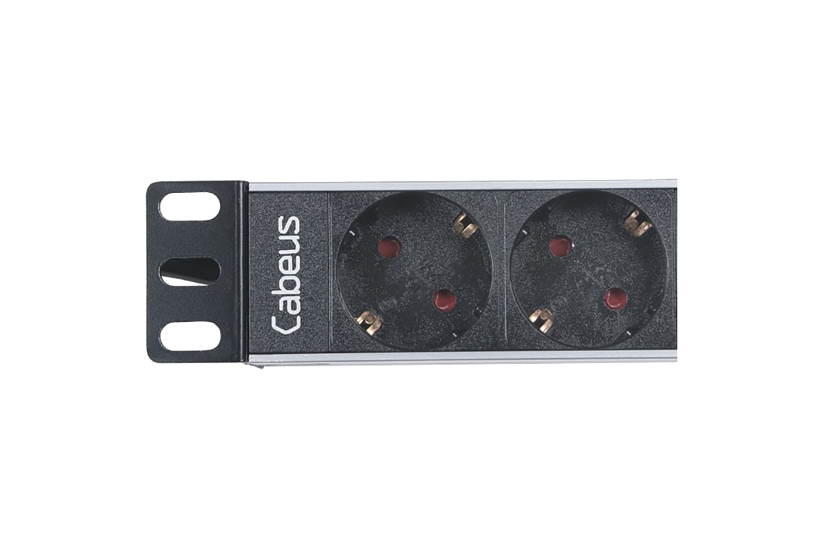 Горизонтальный блок евророзеток Cabeus для 10" шкафов, 4 розетки, 10 A ...