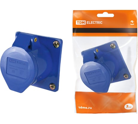 Стационарная розетка для скрытой установки 413 2Р+РЕ 16А 220В IP44 TDM ELECTRIC SQ0604-0011