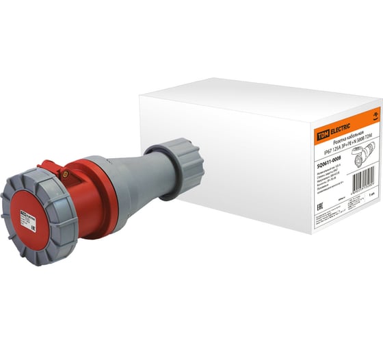 Кабельная розетка IP67 125А 3Р+РЕ+N 380В TDM ELECTRIC SQ0611-0008