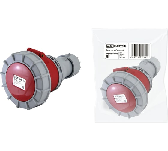 Кабельная розетка IP67 32А 3Р+РЕ+N 380В TDM SQ0611-0028
