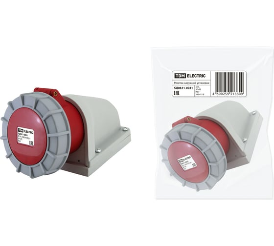Розетка наружной установки IP67 32А 3Р+РЕ 380В TDM SQ0611-0031