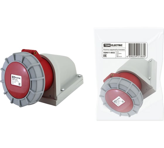 Розетка наружной установки IP67 32А 3Р+РЕ+N 380В TDM ELECTRIC SQ0611-0032