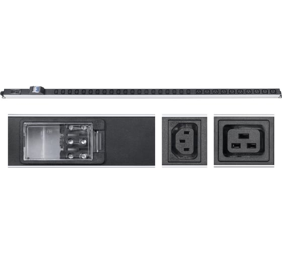 Вертикальный блок розеток Cabeus для 19" шкафов, 10 розеток IEC 320 C19, 20 розеток IEC 320 C13, 32А PDU-32-10C19-20C13-B-T 1