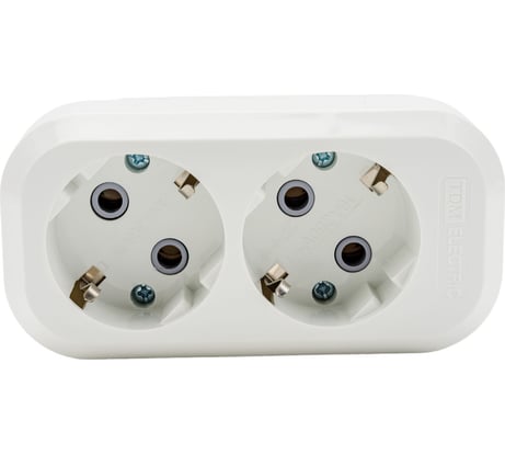 Розеточная колодка TDM ELECTRIC 2 гнезда 16А белая SQ1806-0015